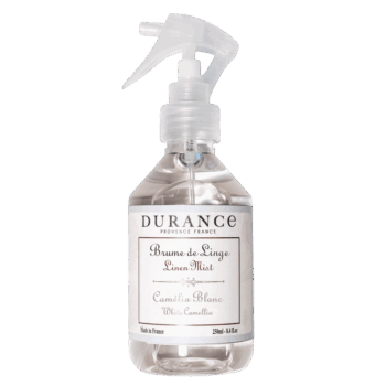 Perfuma tu ropa de hogar con la bruma textil Camélia Blanc de Durance