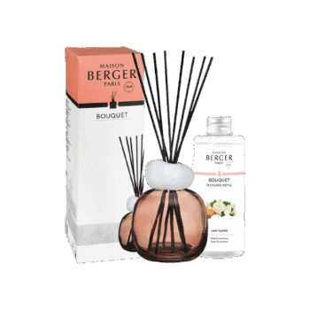 Perfuma y decora el entorno de tu hogar fácilmente con el mikado Lady Flower Mineral Rose Blanc de Maison Berger