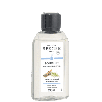 Sigue perfumando tu hogar cómodamente con el recambio de mikado Thé Blanc Pureté de Maison Berger