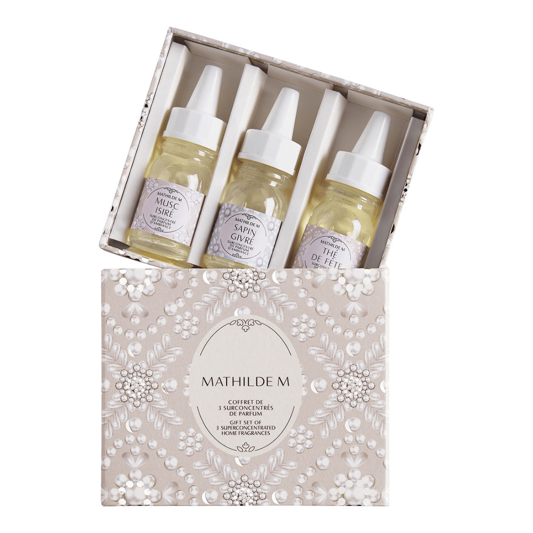 Perfuma tu hogar con ayuda de tu difusor eléctrico, con este set de 3 concentrados de perfume de Mathilde M