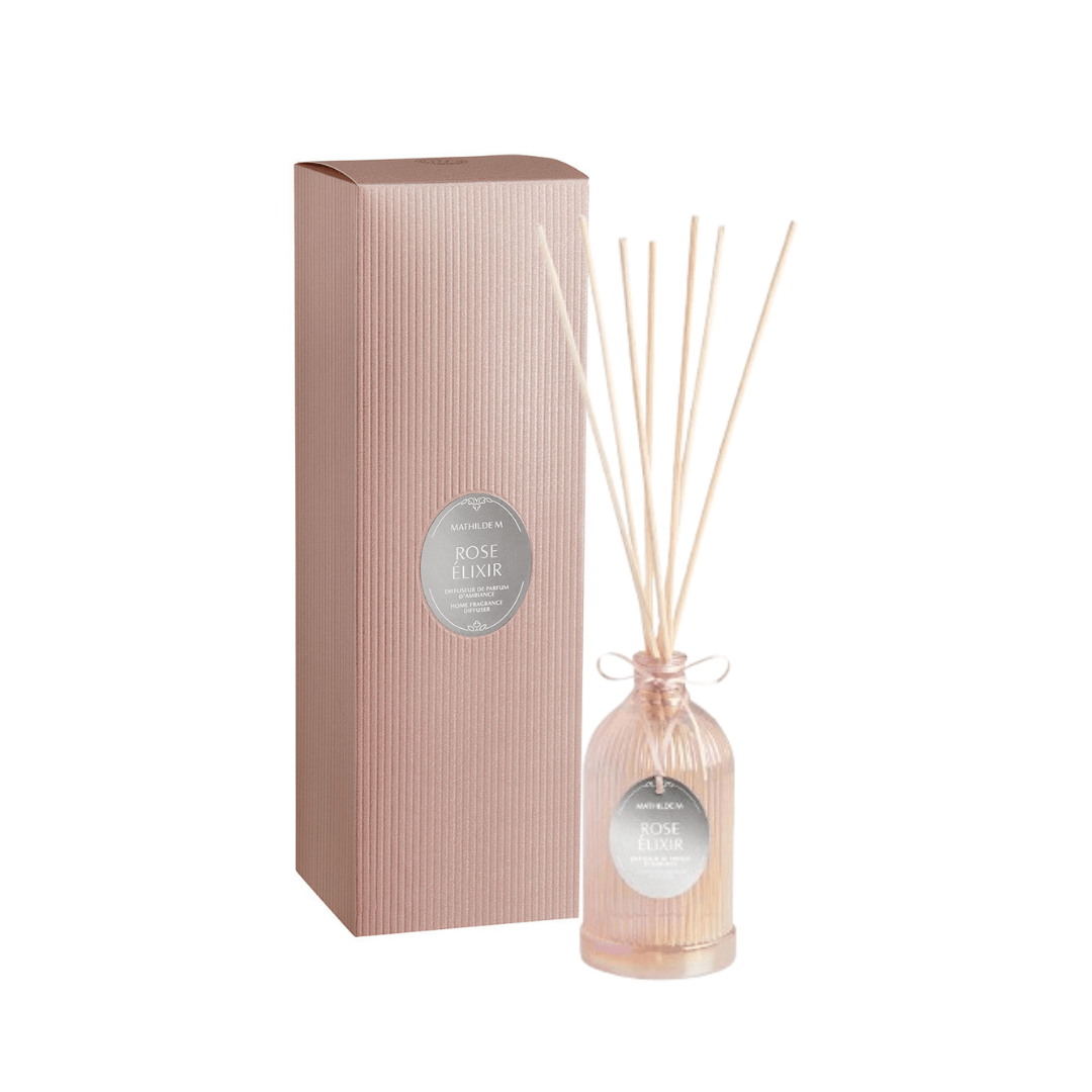 Perfuma tu entorno con el mikado para hogar Rose Élixir 500 ml de Mathilde M.