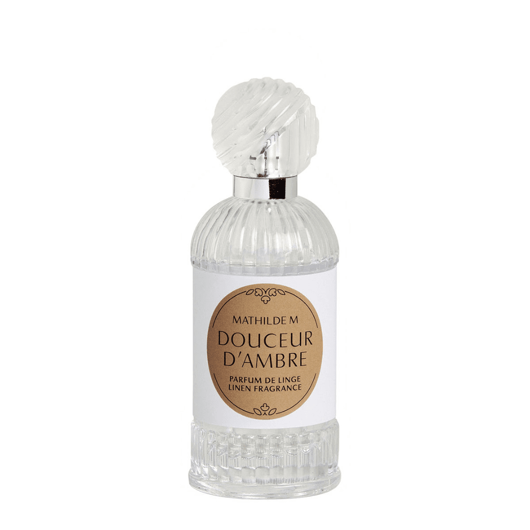 Perfuma los tejidos de tu hogar con el perfume de textil Douceur d'Ambre 75 ml de Mathilde M.